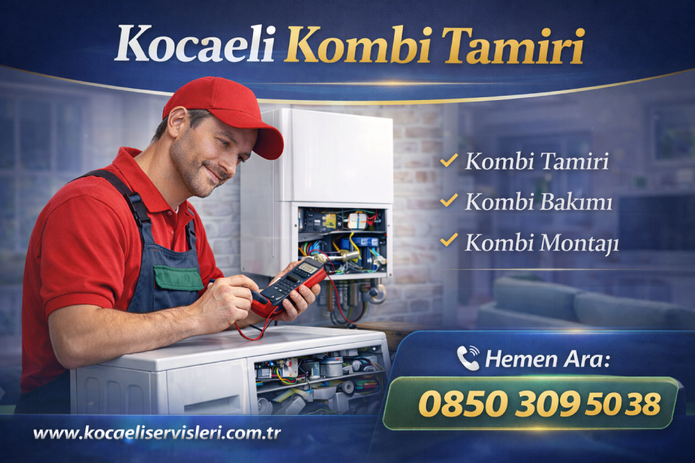 Kocaeli Vaillant kombi tamiri yapan teknisyenin arızalı Vaillant kombi üzerinde bakım ve onarım işlemi gerçekleştirmesini gösteren servis görseli